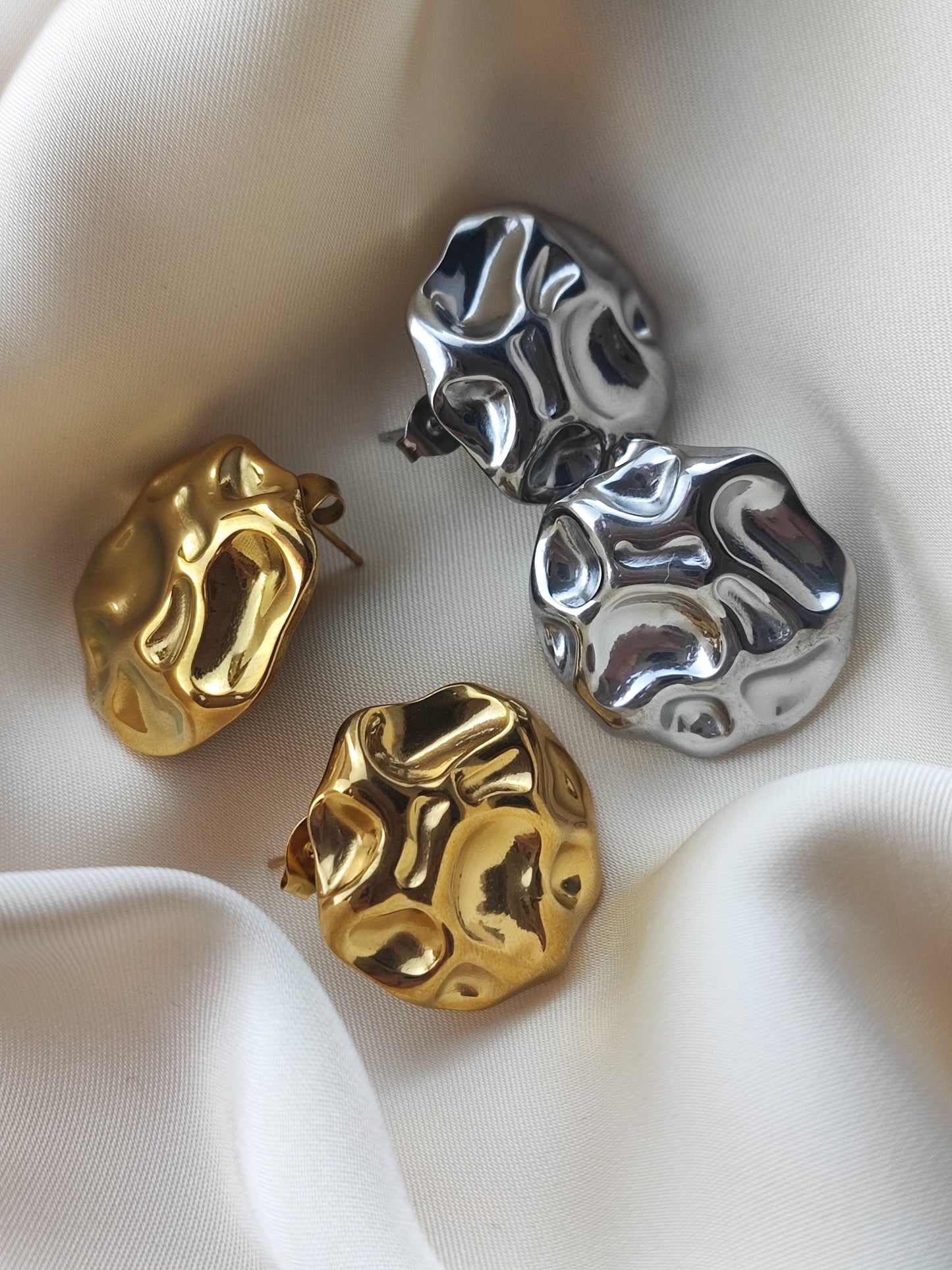 Brincos Efeito Enrugado