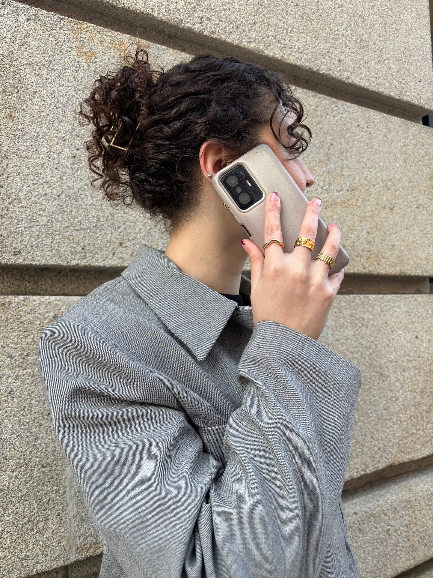 Anel Enrugado Dourado