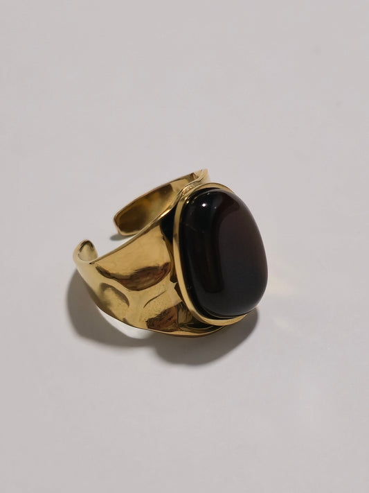 Anel Pedra Castanha