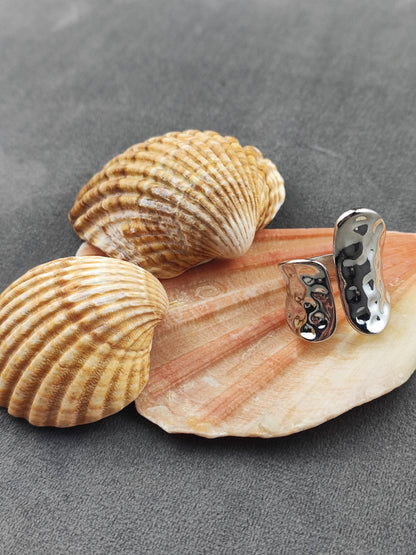 Anel Assimétrico Prateado