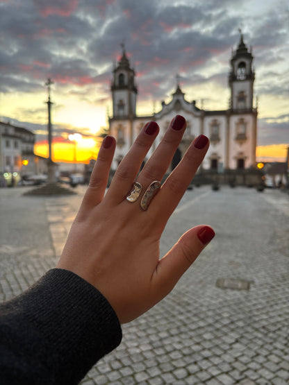 Anel Assimétrico Prateado